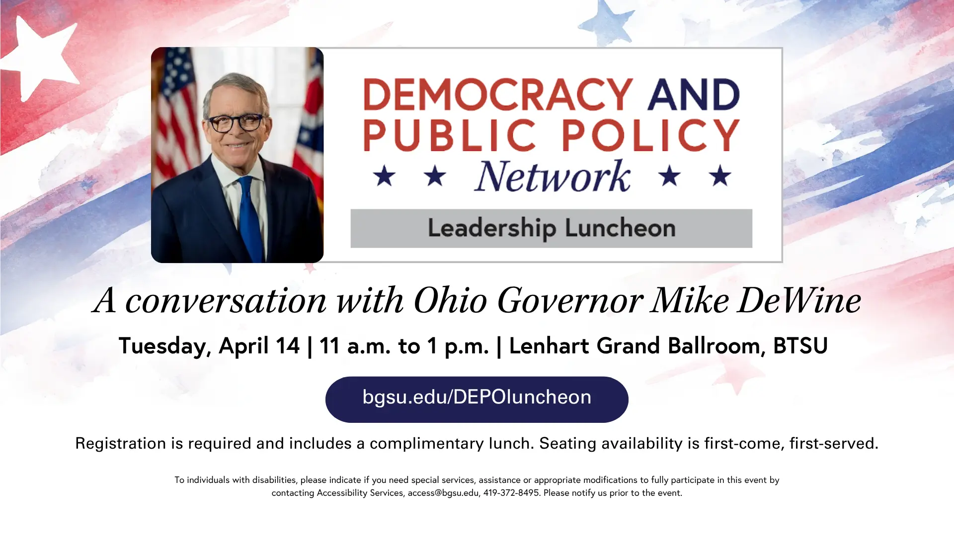 BGSU Leadership Luncheon - A Conversation with Ohio Governor Mike DeWine